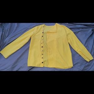 Canary yellow button up shirt